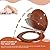 Round Toilet Seat Molded Wood Toilet Seat with Quietly Close and Quick Release Hinges, Easy to Install also Easy to Clean by Angol Shiold (Round, Brownish Red)