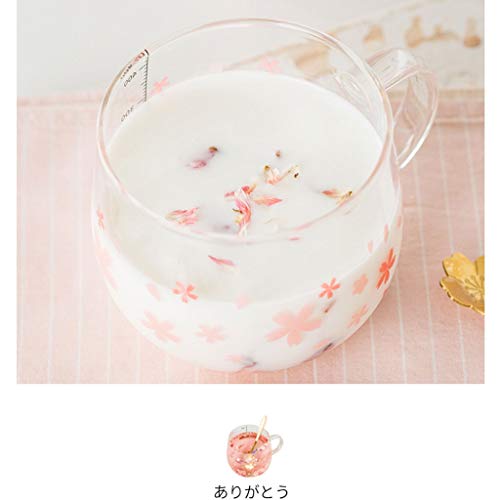 Zragek Sakura Cup, Creative Sakura Mug, Cute Heat-Resistant Cup, Transparent Cup, Borosilicate Glass Coffee Cup,Gift(Color : Pink B, Size : 3 Piece Set) #TOP4