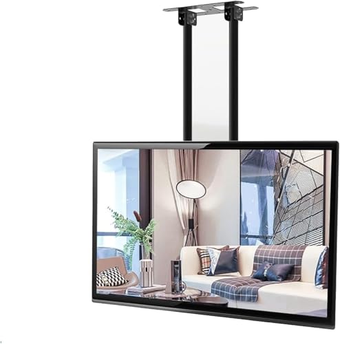 CucCe Soporte de TV ajustable para TV, soporte de techo para TV, soporte de TV de pantalla individual de 2 postes, soporte de TV inclinable para televisores de 40 a 80 pulgadas