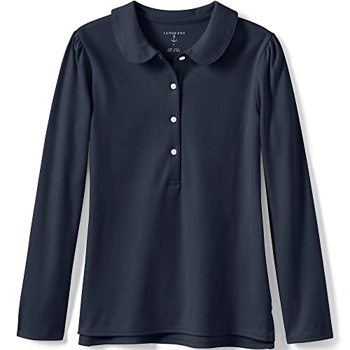 Image of Lands' End Girls Long Sleeve Peter Pan Collar Polo Shirt