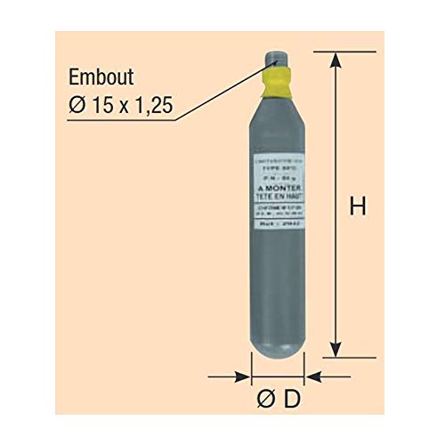 Cartouche CO2 150g Diamètre 40 Recharge Désenfumage CL5 Gris FIRELESS