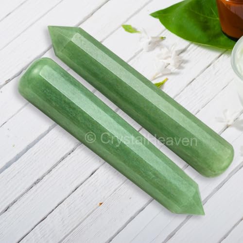 Image of Light Green Aventurine Crystal Wand - Pointed Crystal Wand for Energy Healing, Chakra Balancing, Meditation and Home Decor - Crystals and Healing Stones for Gift