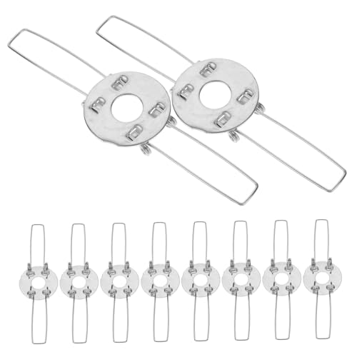 BUGUUYO 10 Piezas Clip De Resorte Para Portalámparas Ligero Clips De La Lámpara Corchete Señal De Neón Abrazaderas De Resorte De Alta Resistencia Luces Motorizado Silver Acero Galvanizado