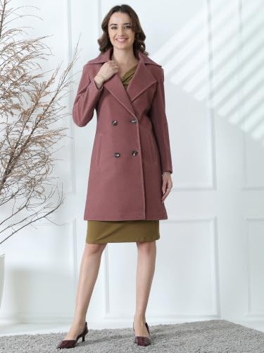 Image of PLAGG Women's Notched Lapel Long Overcoat