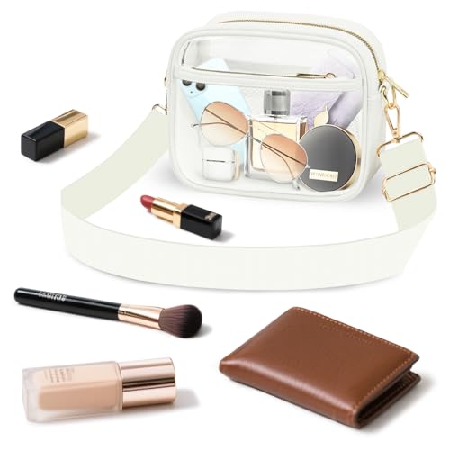 Image of MOMSIV Clear Bag for Stadium Events, Crossbody Transparent Bag for Concerts Sports Events, Purses for Men & Women