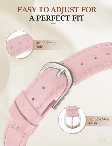 Image of Newlibery Leather Band for Women Slim Dressy Bands Compatible with Apple Watch 38mm 40mm 41mm 42mm 44mm 45mm 49mm, Designer Interlock Buckle Strap for iWatch Series 10 /9 /8 /7 /6 /5 /4 /3 /2 /1 /SE /Ultra