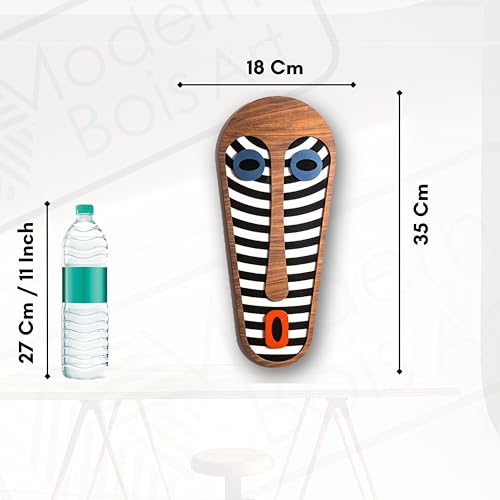 Image of MODERN BOIS ART African Mask Wall Sculpture, Wood Wall Hanging, 3D Wall Art, Large Wooden Wall Art, Living Room Art, Office Decor, Pop Art, Mothers Day House Warming Gift 2