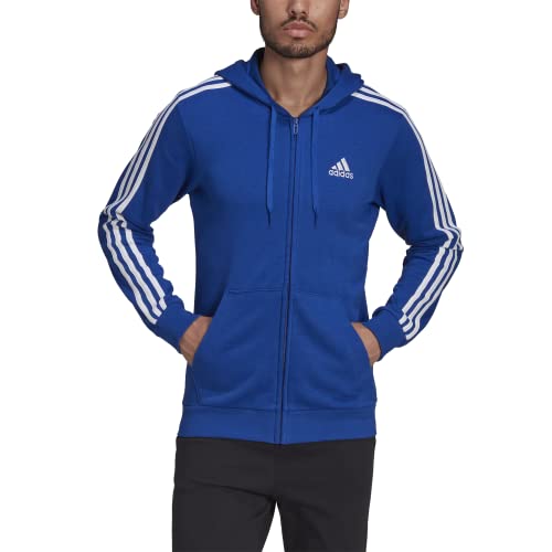 Image of adidas mens Essentials French Terry 3-stripes Full-zip Hoodie