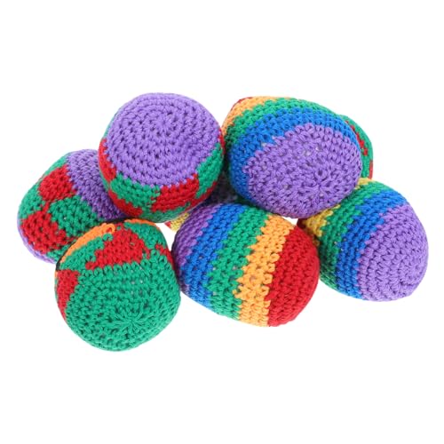 TOYANDONA 8 Piezas Bolsas de Hacky Suaves para de Malabarismo de Crochet Multicolor Geométricos Juguetes Tejidos Mano para Coordinación y Concentración