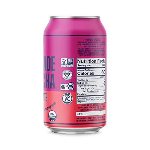 Health-Ade Canned Kombucha Tea Organic Drink, Fermented Tea With Living Probiotics, Detoxifying Acids, Supports Gut Health, Non-Gmo, Vegan, Gluten Free, 12 Pack (11.5 Fl Oz Cans), Pomegranate Kombucha In Cans #TOP6