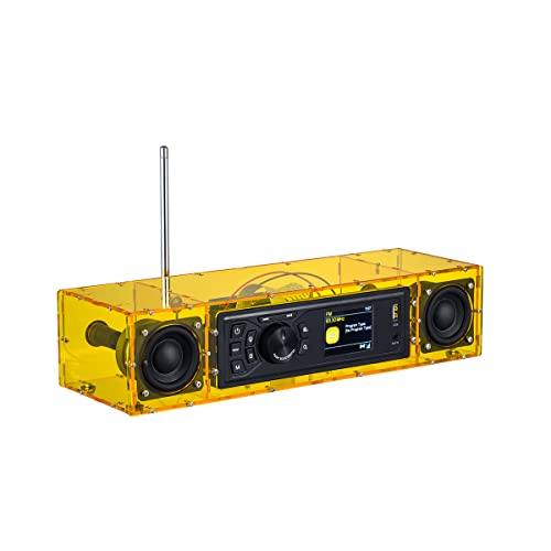 Radio Digitale AOVOTO BEA103-028 FM/DAB+/Bluetooth Con Sveglia Doppia - Display LCD 2.4", Telecomando, Ingressi USB/AUX - Design In Legno Grigio Chiaro
