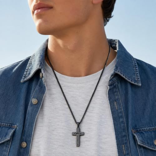 Cross Necklace for Men-Mustard Seed Faith Pendant Necklaces With 24in Chain - image 3