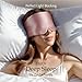 Zenssia 100% Mulberry Silk Sleep Mask Eye Mask for Man and Woman with Adjustable Headband, Full Size Large Sleep Mask & Blindfold for Total Blackout for All Night Sleep, Travel & Nap- Light Plum