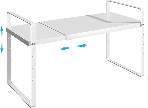 Redrubbit Organizador de estantes expandibles, estantes apilables para encimera de cocina, estante de especias para cocina, baño, despensa, armario,