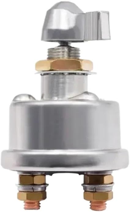 Car Switch Isolator Disconnect Cut Off Kill Main Power Switch 12V 24V DC Compatible With Auto Vehicle(Silver)