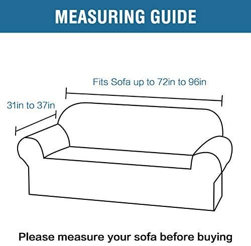 Miniatura 7 de H.VERSAILTEX Funda elástica de terciopelo para sofá de 3 cojines, funda de sofá biplaza de terciopelo elástica para sofá de 2 cojines, color borgoña