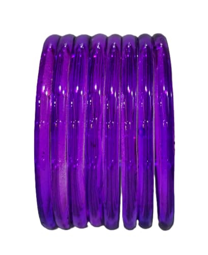 Image of Colorful Jelly Bangles Set of 8 - Transparent Candy Color Stackable Bracelets, Lightweight Fashion Accessories for Women & Girls