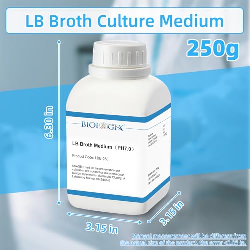 Image of LB Broth Medium Powder, 250g /Bottle, Laboratory Grade with Tryptone, Yeast Extract & Sodium Chloride, LB Broth Media for Laboratory Bacterial Culture, 1 Bottles /Case