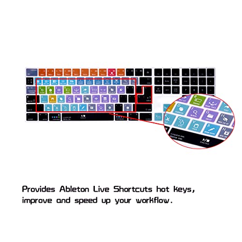 Hrh Ableton Live Shortcut Hotkey Silicone Keyboard Cover Keypad Skin For Magic Keyboard With Numeric Keypad A1843 Mq052Ll/A Released In 2017/2018(Us/Eu Layout) #TOP1