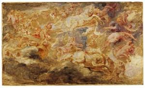 Reproduction peinture à l'huile de Rubens chef-d'œuvre Apollo in The Chariot