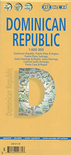Preisvergleich Produktbild Dominican Republic, Dominikanische Republik, Borch map: Dominican Republic, Puerto Plata & Region, Puerto Plata, Santiago, Santo Domingo & Region, ... Colonial Santo Domingo, Punta Cana & Region