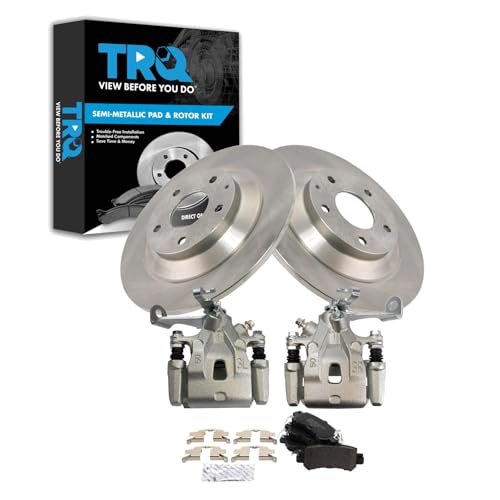 Image of TRQ Rear Brake Pad and Rotor Set Semi Metallic Rotors Calipers | For 2013-2015 Mazda CX-5