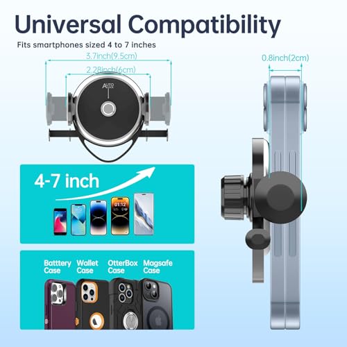 Dashboard Car Phone Holder, Universal 360° Rotation Dash Phone Mount for Car, Multifunctional Dashboard Clip Phone Bracket, Hands-Free Cell Phone Holder Stand Compatible with iPhone & Android (Black) - image 5