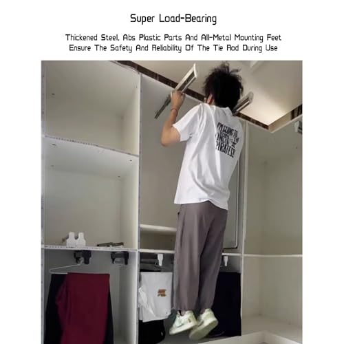 Cintre pour pantalon push-pull réglable de 30 à 55 cm pour dressing - 7