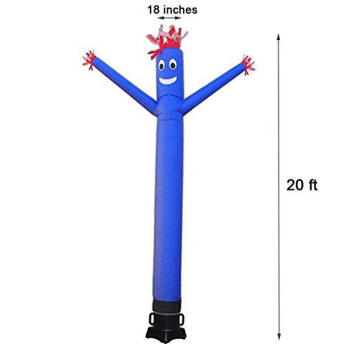 20ft Sky Air Puppet Dancer Inflatable Arm Flailing Tube Man Attachment - Wacky Wavy Wind Flying Dancing Man for DIY Stand Out Advertising, Blue - (Blower Not Included)