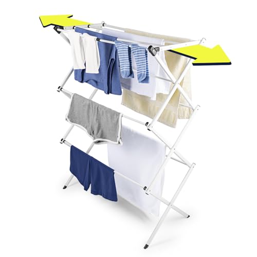 EASYmaxx Teleskop Wäscheständer 800 | Wäscheturm mit 8 m Trockenlänge...