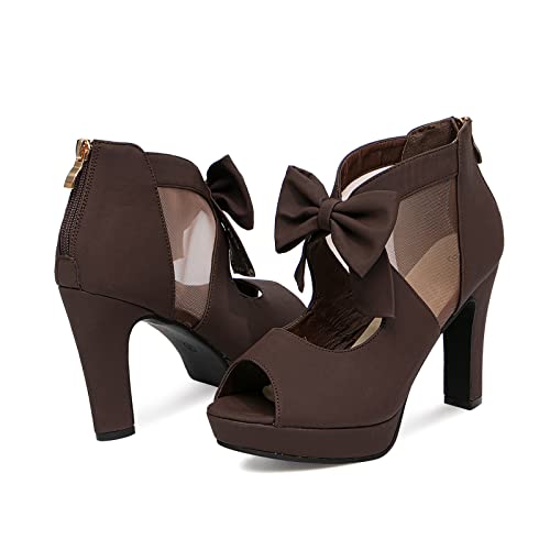 Image of GATUXUS Open Toe Women Platform High Heel Shoes Bows Strappy Sandals
