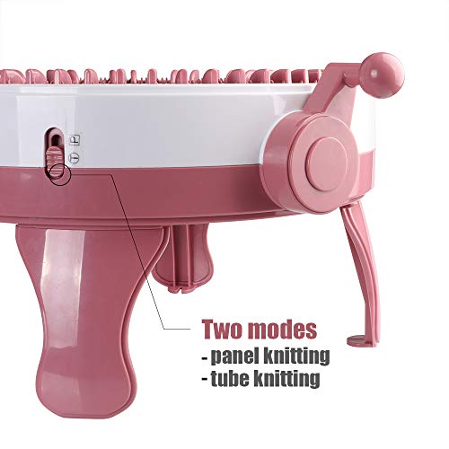 SENTRO 48 Needles Knitting Machine with Electric Adapter, Smart Weaving Loom Round Spinning Crochet Knitting Machines with Row Counter and Crank Handle Adapter Hex Steel Bit for Automatic Knit