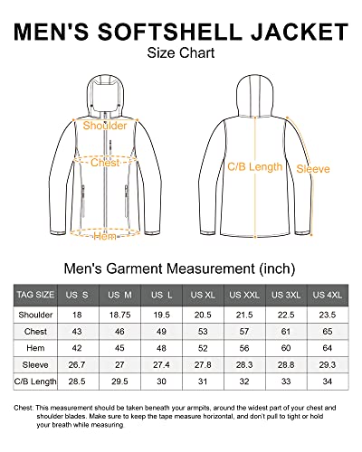 Outdoor Ventures 8M12013 Men'S Lightweight Softshell Jacket Fleece Lined Hooded Water Resistant Winter Hiking Windbreaker Jackets thumb #5