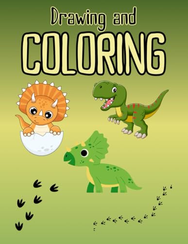 Dinosaurs book drawing and coloring set for kids 3-6 image 2