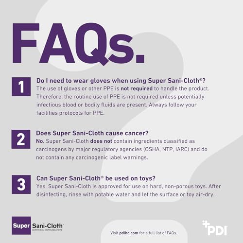 Professional Disposables Surface Disinfectant Super Sani-Cloth Wipes, 160Count