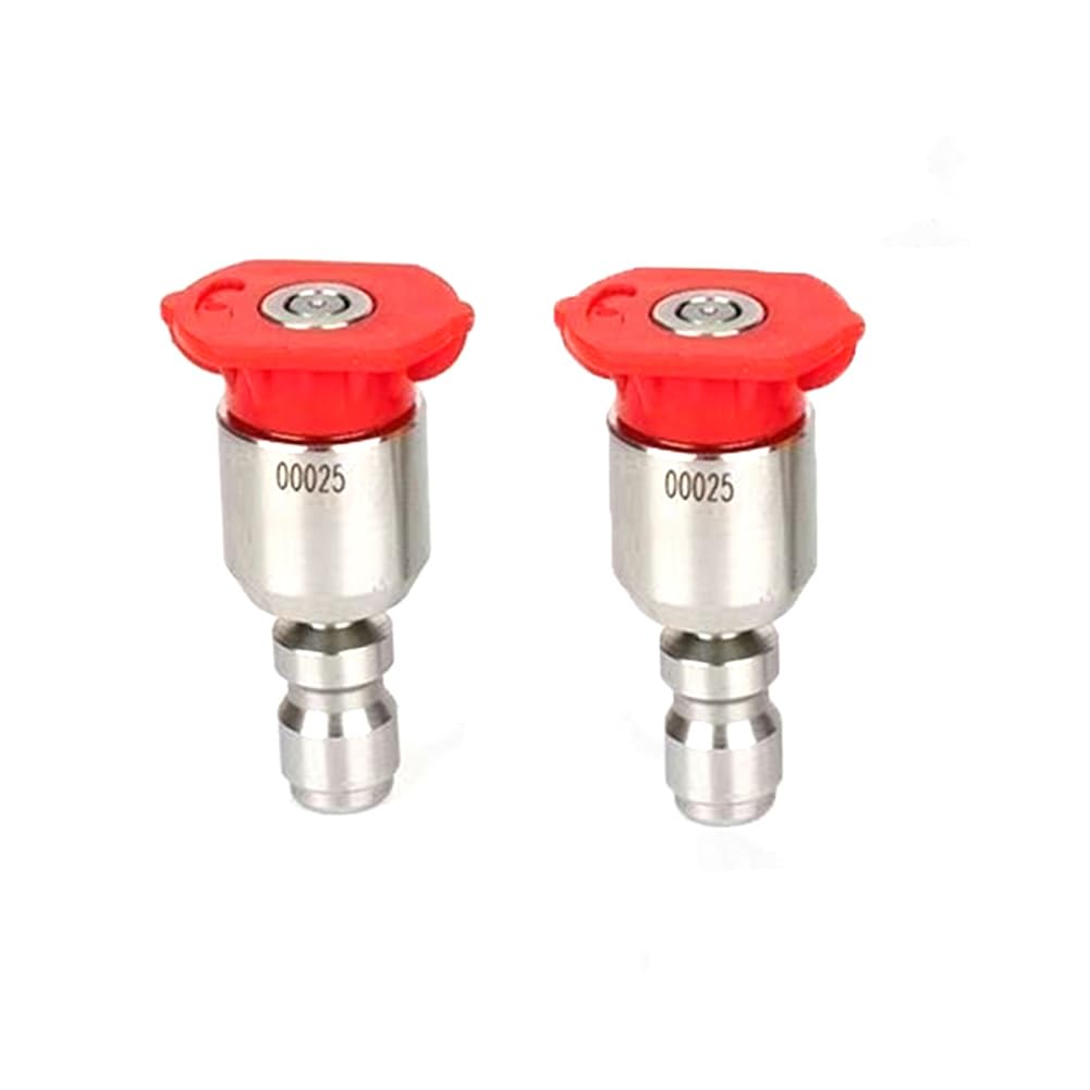 Pressure Washer Nozzle, 4-Piece Pressure Washer Nozzle Tips 0/15/25/40 Deg 1/4in QC 1.0-2.0mm ABS Stainless(0°,Hole Diameter 1.0mm (0.039in))