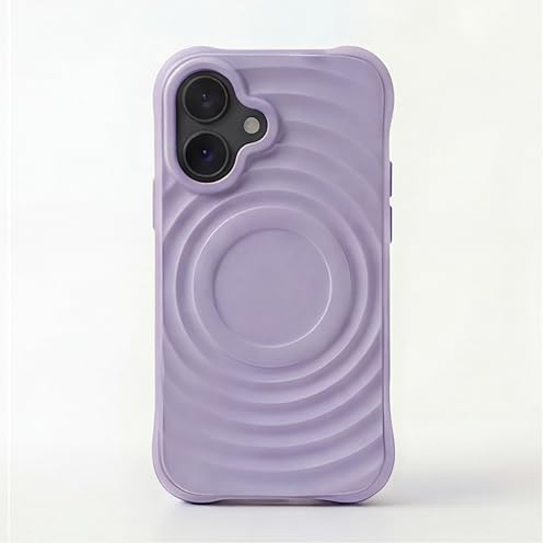 Image of amazon basics Shockproof Case for iPhone 17 | Ripple Pattern | Camera Protection | Protective Cover with Enhanced Grip & Wireless Charging Support - Light Purple