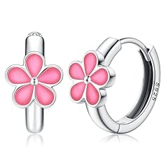 18K White Gold Plated - Pink Flower