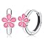 18K White Gold Plated | Pink Flower