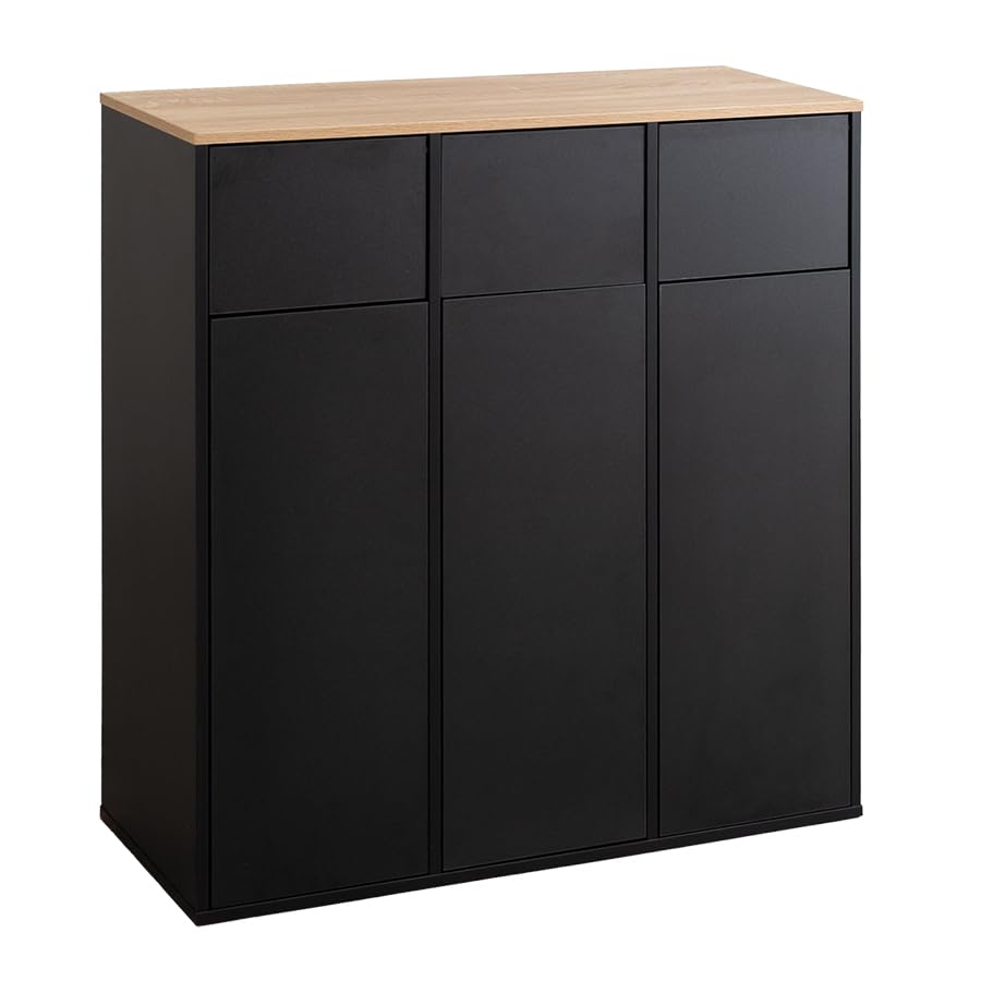 Amazon.co.jp: 家具350 3連式ゴミ箱 45Lゴミ袋対応 幅74.5cm 分別 大