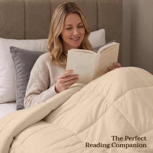 Image of Utopia Bedding Duvet Insert, Twin Comforter 64 x 88 Inches, Beige