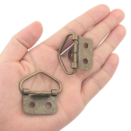 Image of 4PCS Large Wide D-Ring Picture Hanging Hardware Heavy Duty D Ring Picture Hangers with 3 Holes Metal Hanging Plates for Paintings, Mirror, Clock, Decoration, Artwork Picture Frame