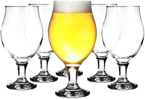 Glasmark KROSNO 1992 Biergläser Set 4 Stück - Stielgläser 360ml Spülmaschinenfest