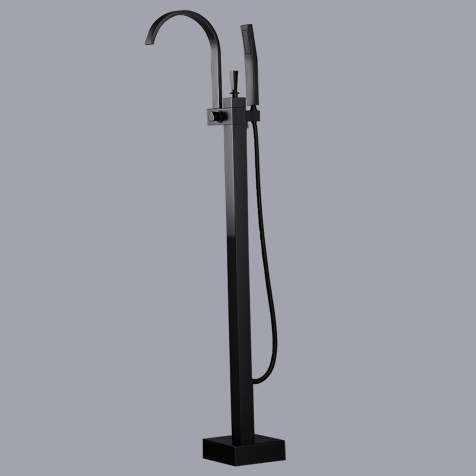 Robinet de baignoire en laiton noir au design autoportant et finitions de luxe
