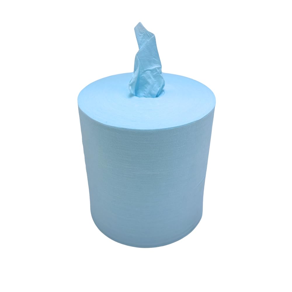 SOLTEX Creped Blue Professional Cleaning Cloth (1 Roll) - Industrial Grade Nonwoven Wipes, Highly Absorbent, Lint-Free, Food Grade (300 Sheets/Roll)