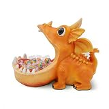SMIKCP Funny Dinosaur Candy Bowl for Office Desk Resin Dragon Key Bowl