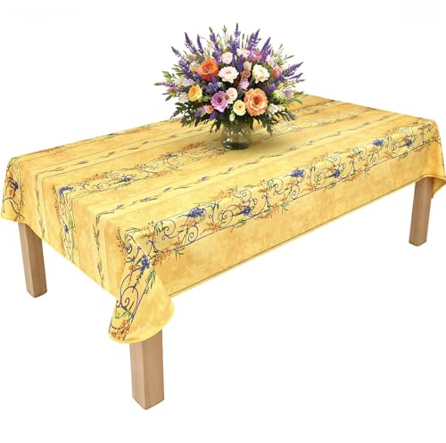 Promo Linge Nappe Provençale Rectangle Glycine 100% Polyester (150_x_240_cm, Jaune)