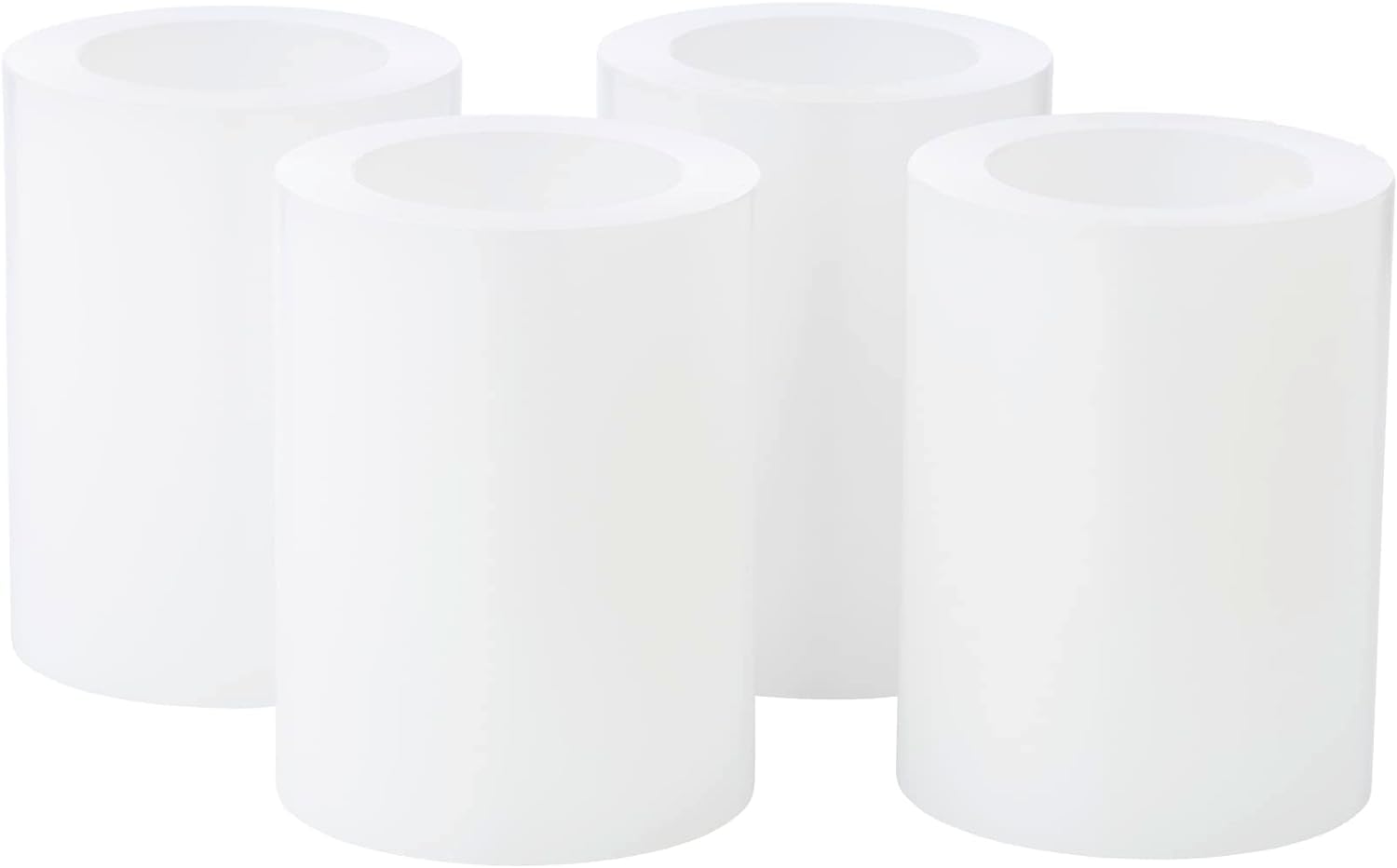 EDZARD Set 4 Dauerkerzen Cornelius (Ø 6 cm, H 8 cm) in weiß - Teelichthalter, Kerzenhalter in Kerzenoptik, Windlicht für handelsübliche Teelichter - Deko Kerzen, Tischdeko, Wohnzimmer Deko