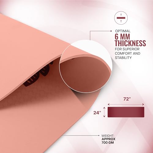 Image of Wiselife tpe Printed 6MM Yoga Mat + Yoga Strap For Men, Women, Kids|Anti-Slip Extra thick, long & Wide Exercise Sports Mat For Workout, Fitness, Yoga, Gym, Home & Pilates (Botanical)
