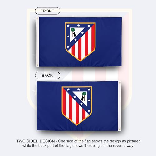 Drapeau Atletico de Madrid anti déchirement bannière polyester durable B - 3